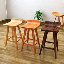 Sgabello da bar in legno, stile rétro da sala da pranzo, sgabello ergonomico curvo per cucina, pub | Cafe (dimensioni: 75 cm)