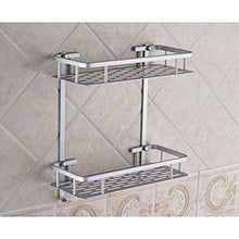 AGGF Mensole per Doccia da Bagno Mensola per Bagno in Alluminio con Doppio Angolo Quadrato Cestino per Hardware da Bagno a 2 Strati