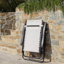 Sdraio da Giardino Sdraio Pieghevole Sedia Sdraio Zero Gravity Bianco 165x65x113 cm