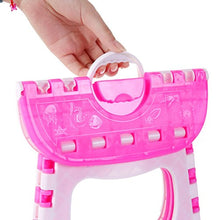 VORCOOL, sgabello pieghevole in plastica, portatile, per camera dei bambini, bagno, cucina, soggiorno, (rosa)