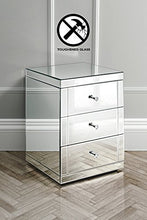 My-Furniture - Lucia - 2 Comodini a Specchio in Vetro temprato e con Tre cassetti - Serie Chelsea