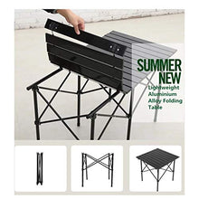 FOMT Tavolo Pieghevole con 6 Sedie Tavolo da Campeggio Regolabile in Altezza E Altezza Tavolo da Picnic Portatile da Interno E da Esterno per Barbecue,Blu
