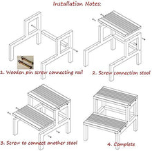 QIQIDEDIAN - Scaletta in legno massiccio, sgabello multifunzione, sgabelli da bagno, sgabelli