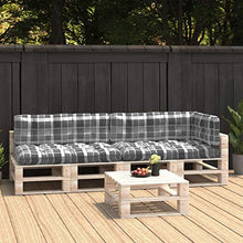 Buyounger Cuscini per Divano Pallet 5 pz Grigio Motivo a Quadri
