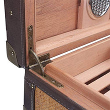 Cigar Humidor Cedro con igrometro, Creative Box a due livelli a quattro zone Antico Mat Pattern Home Box per la conservazione di 50 sigari