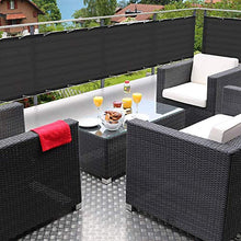 Moboo Frangivista PB2 PES per balcone con occhielli e fascetta per cavi, disponibile in 8 giorni, in 5 misure e 2 colori 420D (nero, 0,9 x 4 m)