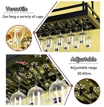 WLABCD Scaffale per Vino, Parete, Bar, Ristorante, Bottiglia per Vino, Soffitto Del Soffitto Sapporto Portatore Metallo Irono Di Vino Capbine Cablet Goblet Stemware Racks Display,L80 * W35Cm,Nero