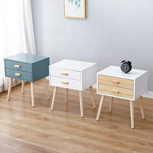 POPSPARK Comodino con Cassetto,Comodino Moderno,Tavolino/Comodino in MDF per Mobile Camera da Letto (Grigio Blu)