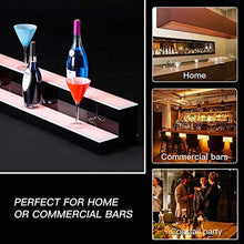 Wygwlg Espositore per Bottiglie di liquore Illuminato a LED, ripiano per Bottiglie Illuminato a 2 gradini, per Ripiani per Bevande da Bar da casa,Long19.6in/50cm