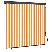 Tenda a rullo per esterni, 170 x 250 cm, bianco e arancione