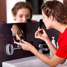 WZDD Specchio Ingranditore da Parete 10X, Specchio da Trucco con Luce LED, Doppio Lato Specchio da Bagno 360° Girevole E Rotondo, for Hotel