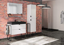 Allibert Mobili da Bagno Set Sottopensile 80 cm Lavandino Armadietto a Specchio Armadietto Laterale Pre-assemblati