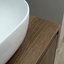 Kiamami Valentina MOBILE BAGNO NOCE SCURO 60CM LAVABO D'ARREDO E SPECCHIO A FILO | SIENA