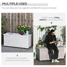 Panca Contenitore da Giardino 127x56x60 cm in Legno di Abete Bianca