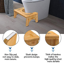 DORPU - Sgabello da bagno, in bambù, antiscivolo, per adulti, robusto e comodo sgabello da bagno (22,9 cm)