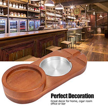 Vassoio per tazza da whisky durevole Supporto per sigari in legno Accessorio per whisky Vassoio in vetro per whisky Posacenere(Oval (with ashtray))