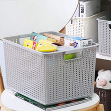 XIXIAO - Cesto portaoggetti in plastica in rattan, per camera da letto, per armadi, cassetti, armadio, cassettiera, 27 x 18,5 x 14,2 cm, colore: Bianco