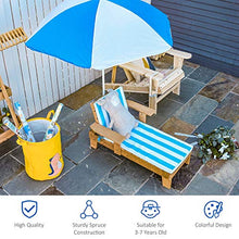 giordano shop Lettino Prendisole per Bambini 90x59x53 cm con Ombrellone Azzurro e Bianco