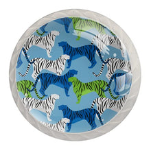 4 pcs White Cabinet Knobs for Kitchen Cabinets Bedroom Wardrobe Dresser Drawers Blue white green tiger