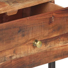 Tidyard Comodino 40x30x50 cm in Legno di Acacia Grezzo,con 1 Cassetto