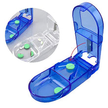 Odoukey Pillola di plastica Cutter Splitter Divisore con Design ergonomico per Il Taglio di Piccoli Pillole e Grandi Pillole Blu