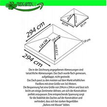 freigarten.de - Tetto di ricambio per gazebo 3 x 3 m, impermeabile, materiale: Panama PCV Soft 370 g/m² extra forte, modello 1
