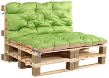 Meerweh Cuscino per Pallet con Schienale Circa 120 x 140 x 10 cm cuscinone per Pallet Europei Standard, Verde/Beige, 20066