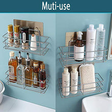 Set di 4 mensole da bagno da appendere ad angolo per doccia, senza foratura, autoadesive, montaggio a parete