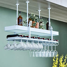 JHGJBJ Cremagliera del Vino Bianco con Supporto Light Box Asta Regolabile Bicchiere di Vino Hanging Domestica Vino Rack Multifunzionale (Size : 120cmx35cm)