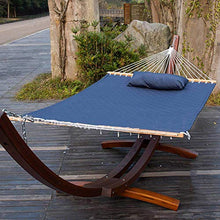 WMYATING Amaca con Cuscino, Letto Appeso Portatile Swing, Hammock Garden Outdoor Camping Patio Yard, Blu Scuro - Carico 550 libbre Lazy Sedia