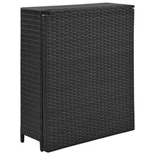SKM Set da Pranzo da Giardino 5 pz Pieghevole in Polyrattan Nero