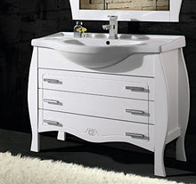 Europrimo Mobile da Bagno con lavabo e Specchio Noemi 85 per Arredo Bagno Bianco Classico Composizione Set