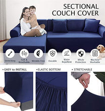 OKJK Copri Divano ad Angolo,copridivani a Forma di L Elastiche poltroncina per Chaise Longue, per Protezione del Giardino del Salone Divano (B-printed5,2seater 145-185cm)