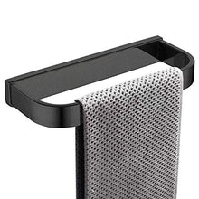 Byoauo, portasciugamani in acciaio inox, montaggio a parete, 22 cm, per bagno/cucina, può essere autoadesivo o perforato (nero)