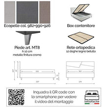 LettoFacile montalo in 30 Minuti - Letto Matrimoniale Eos in Ecopelle con Rete e Box contenitore - Made in Italy (160 x 190 cm)