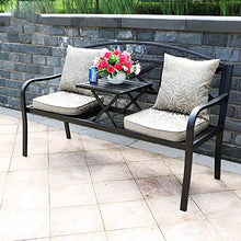 GaoF Panchine per Balcone all'aperto, panchine per terrazza con tavolini Regolabili, panchine per Il Tempo Libero in Metallo pressofuso, Adatte per Balcone/Veranda/Ponte (con Cuscini e Cuscini)