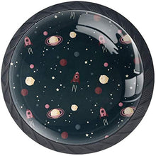 Space Rocket Planet Dark Pomelli per Porta Set di 4 Pomelli per Mobili Manopole per Cassetti Cucina Armadio Vetro