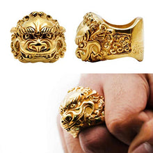 LUCKFY Portable Cigar Stand Brass Holder Creativo Retro Cigar Leone Forma Bene Durevole Leggero Sigaro Vassoio dell'esposizione Perfetto per Ambientazione Esterna e Interna,d'oro