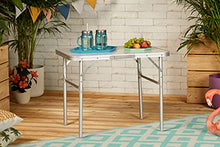 Camp Active - Tavolo Pieghevole in Alluminio, Argento, 75 x 55 x 60 cm, Regolabile in Altezza