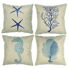 Itian 4 Pezzi Mare Animale Tiro Cuscino Caso Cuscino Divano Letto Home Decor, 45 x 45cm