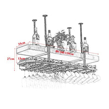JHGJBJ Cremagliera del Vino Bianco con Supporto Light Box Asta Regolabile Bicchiere di Vino Hanging Domestica Vino Rack Multifunzionale (Size : 120cmx35cm)