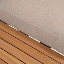 Meubletmoi 4676 - Divano da giardino modulabile in alluminio e teak, con cuscini beige, stile lounge