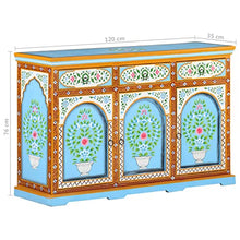vidaXL Credenza Dipinta a Mano 120x35x76 cm in Legno Massello di Mango