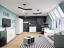 Miami Kleiderschrank 3-türig 2 Ante con Chiusura rallentata e 1 cassetto Completamente Estraibile, con Armadio e Ripiani, Legno, Grigio Chiaro Metallizzato, 52 x 146 x 200 cm
