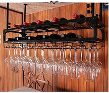 HZWLF Mensola per Decorazione da soffitto a soffitto in Ferro da Appendere a 3 Strati per Bar, portabicchieri da Appendere Set di Vino Conservazione Natale