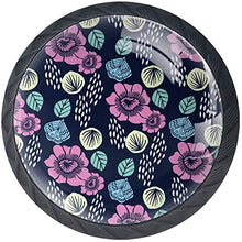 Modello di fiore fiore verde blu rosa Pomelli per Porta Set di 4 Pomelli per Mobili Manopole per Cassetti Cucina Armadio Vetro