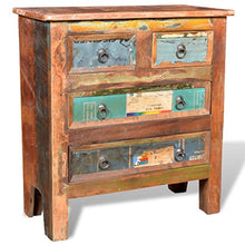 FZYHFA - Armadio con 4 cassetti, in legno massiccio di recupero, 65 x 30 x 70 cm (L x l x A)