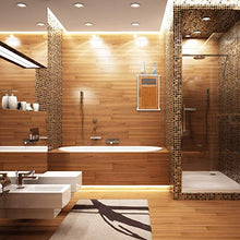 Relaxdays Pensile Bagno, da Appendere, Legno MDF & Bambù, un Anta,2 Ripiani, Mobile da Muro,51,5x35x20 cm,bianco/marrone