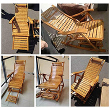 Iyom Sedia Zero Gravity, Chaise Longue, Sedia a Dondolo Pieghevole in Legno Balcone Sedia con Schienale Regolabile in bambù con poggiatesta e Massaggio ai Piedi Lettini Prendisole per Esterni Sedia