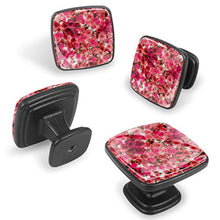 Rose colorate Pomelli per Porta Set di 4 Pomelli per Mobili Manopole per Cassetti Cucina Armadio Vetro
